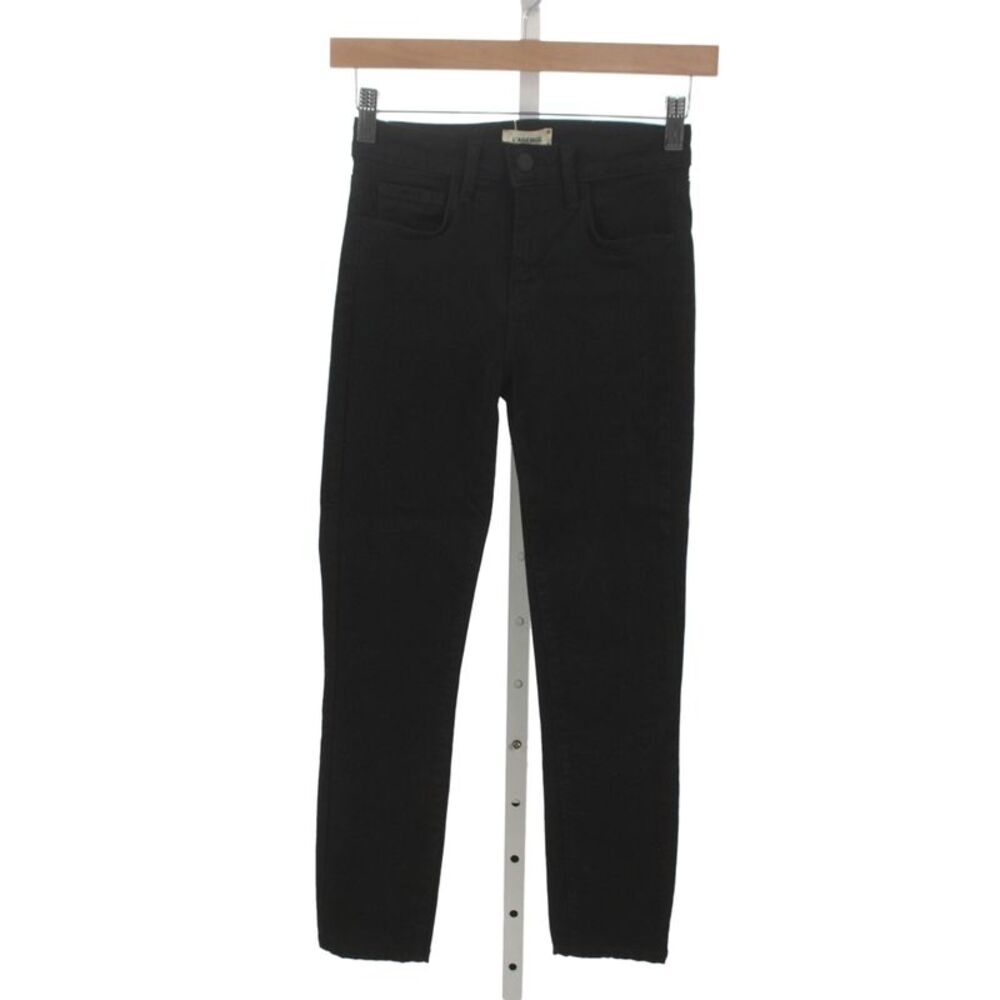 L'Agence Women Skinny Jeans Black Button Cotton Classic Fall Size 24
